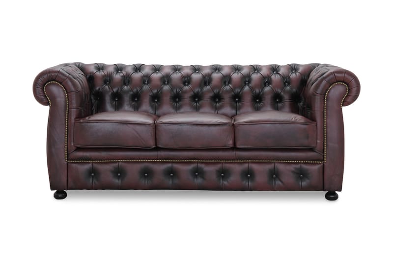 Birmingham Sofa 3-Seter 100% Lær - Farge: Okseblod - Møbler - Stoler & lenestoler - Lenestoler - Chesterfield lenestol