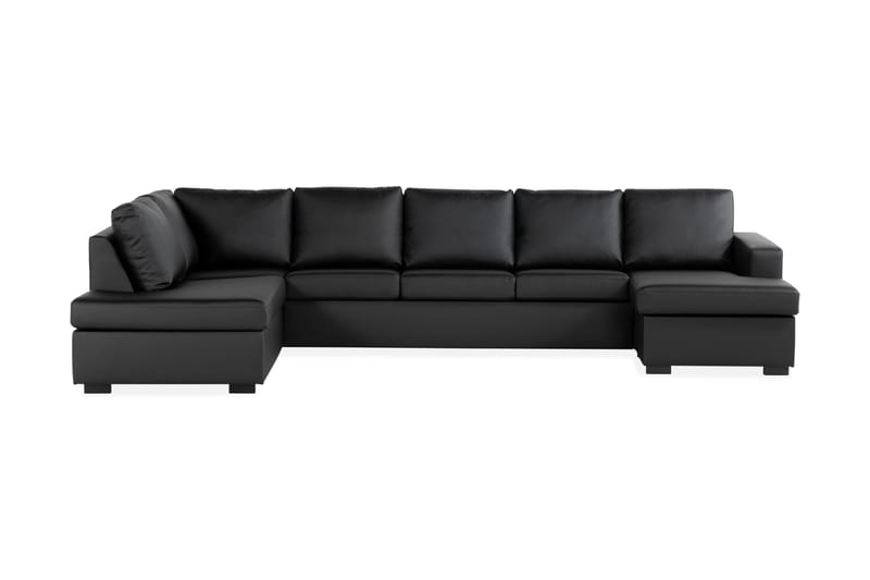 Crazy U-sofa XL Divan Høyre - Svart Kunstlær - Møbler - Sofaer - Sofaer med sjeselong & U-sofaer