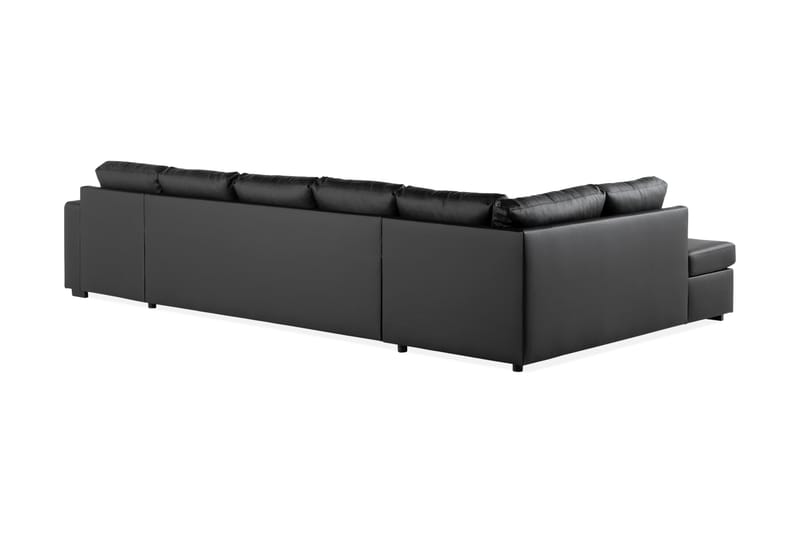 Crazy U-sofa XL Divan Høyre - Svart Kunstlær - Møbler - Sofaer - Skinnsofaer
