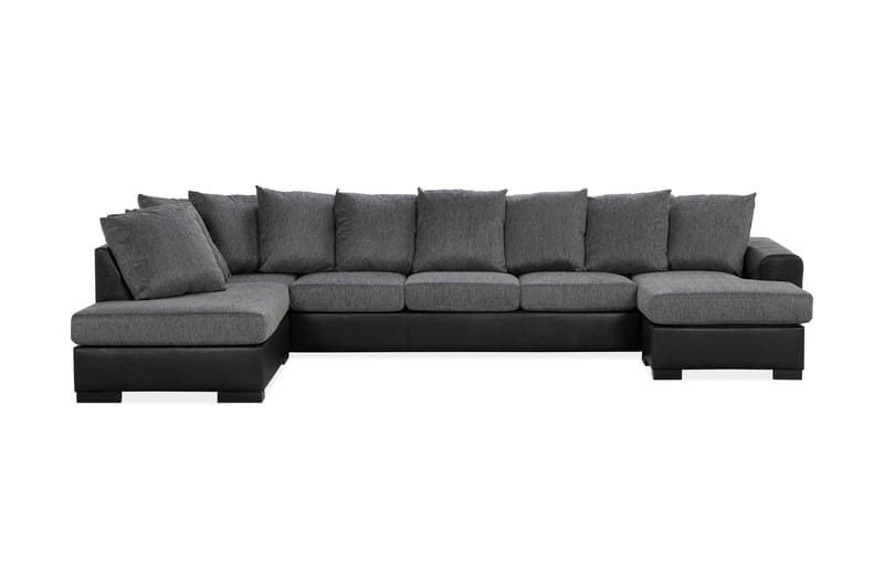 Ocean U-sofa Large med Divan Høyre Kunstlær - Grå - Møbler - Senger - Kontinentalsenger