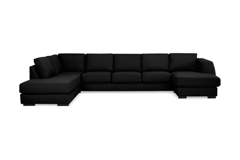 Optus U-sofa Large med Divan Høyre - Svart - Møbler - Sofaer - Fløyel sofaer