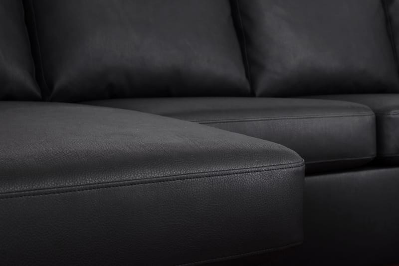 Porto U-sofa med Divan Høyre Kunstlær - Svart - Møbler - Sofaer - Skinnsofaer