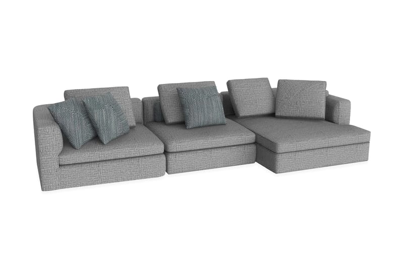 Anchora Modulsofa med Divan - Grå/Svart - Møbler - Sofaer - Sofaer med sjeselong - 3 seters sofa med divan