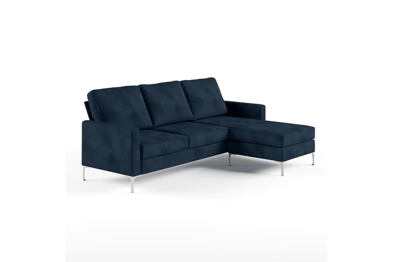 Chapman Divansofa Blå/Fløyel - Møbler - Sofaer - Sofa med sjeselong - 3 seters sofa med divan