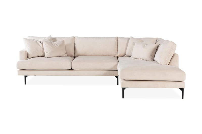 Menard 3-seters Sofa med Sjeselong Høyre - Beige/Svart - Tekstiler - Tepper & Matter - Moderne tepper - Ullteppe