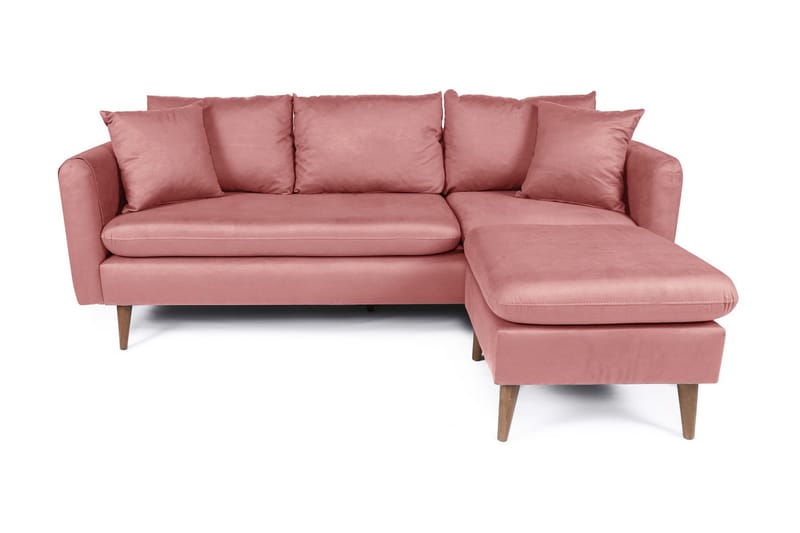 Sofiko Divansofa Høyre - Rosa/Natur - Møbler - Sofaer - Sofa med sjeselong - 4 seters sofa med divan