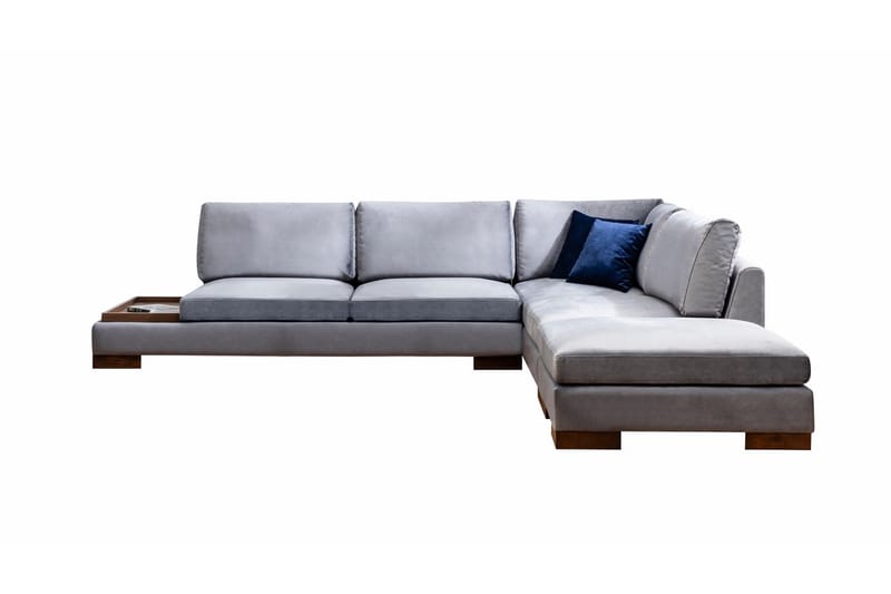 Tulima Sofa med Sjeselong Høyre - Mørkegrå/Natur - Møbler - Sofaer - Sofaer med sjeselong - 4 seters sofa med divan