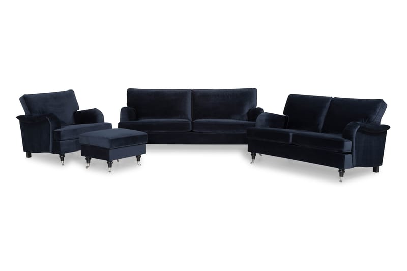 Howard Classic Sofagruppe 2-seter+3,5-seter+Lenestol+Fotskam - Midnattsblå - Møbler - Sofaer - Sofagrupper - Howard sofagruppe