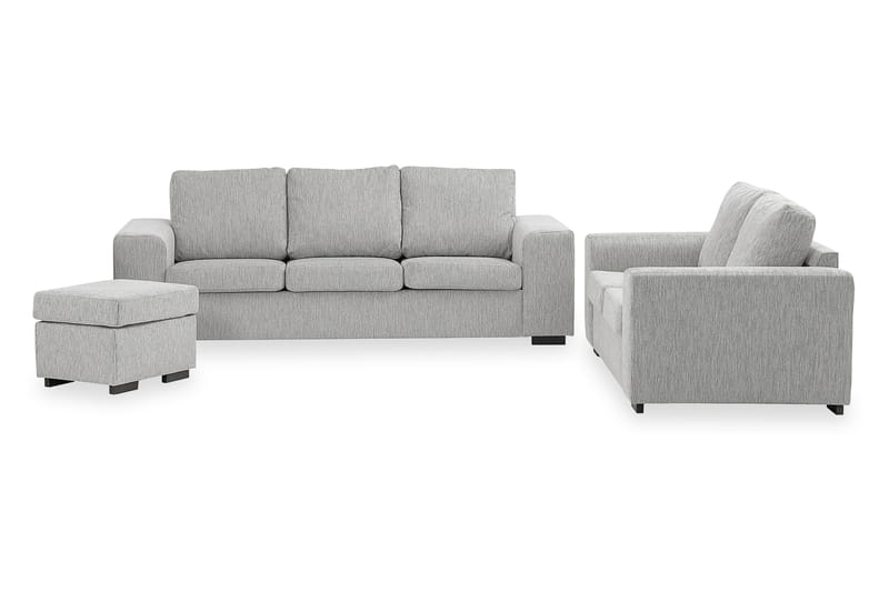 Connect Sofagruppe 3-seter+2-seter+Fotskammel 60 cm - Lysegrå - Møbler - Sofaer - Sofagrupper - Howard sofagruppe