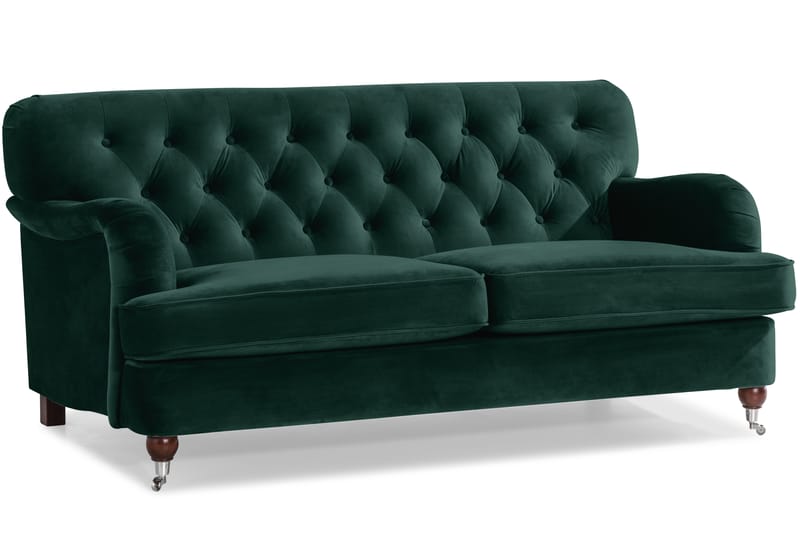 Howard Riviera Sofagruppe 2-seter+3-seter+Lenestol+Fotskamme - Mørkegrønn - Møbler - Sofaer - Sofagrupper - Howard sofagruppe