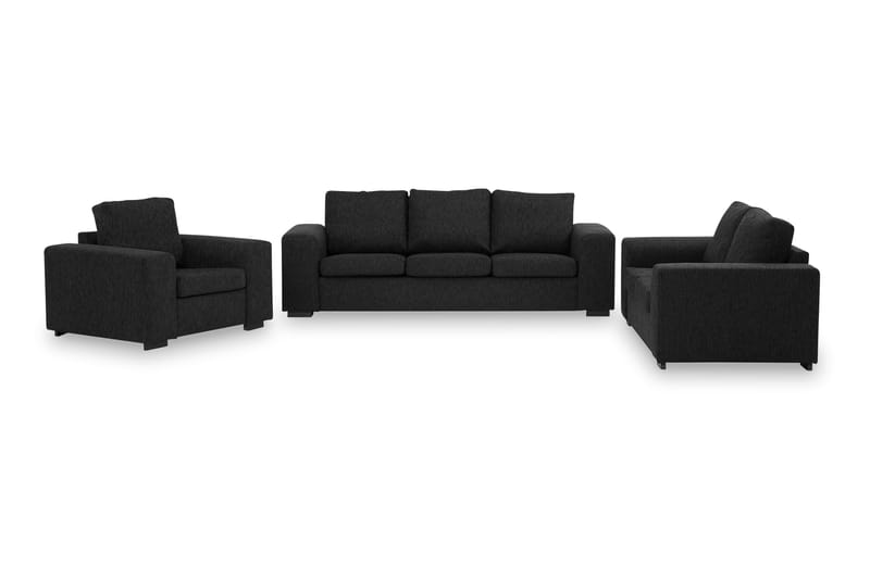 Link Sofagruppe 3-seter+2-seter+Lenestol - Svart - Møbler - Sofaer - Sofagrupper - Howard sofagruppe