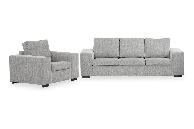Link Sofagruppe 3-seter+Lenestol - Lysegrå - Møbler - Sofaer - 3 seters sofa
