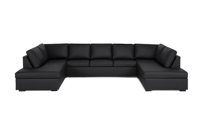Crazy U-sofa med Sjeselonger - Svart Kunstlær - Møbler - Sofaer - Skinnsofaer