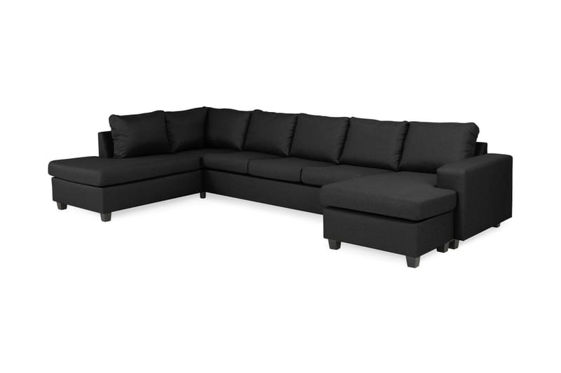 Houston U-sofa Large med Divan Høyre - Mørkegrå - Møbler - Sofaer - U-sofa