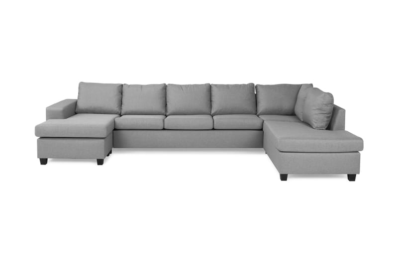 Houston U-sofa Large med Divan Venstre - Grå - Møbler - Sofaer - Fløyel sofaer