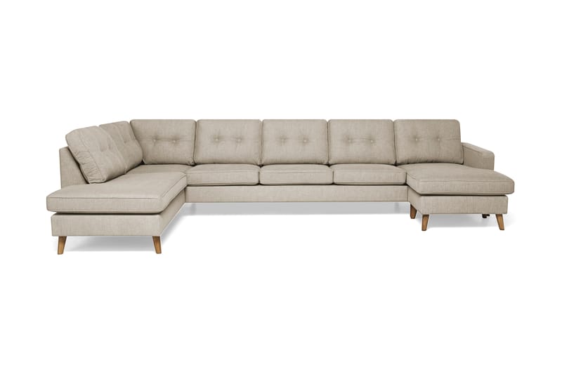 Monroe U-sofa Large med Divan Høyre - Beige - Møbler - Sofaer - U-sofa
