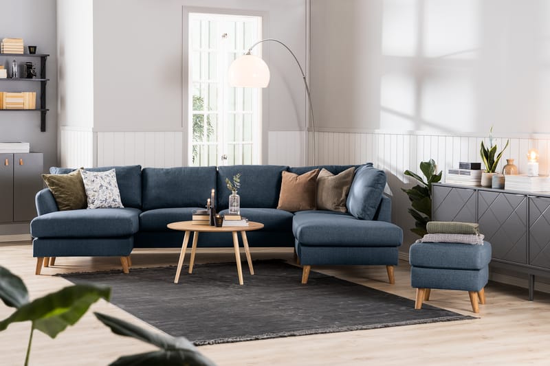 Trend U-sofa med Divan Høyre - Blå - Møbler - Sofaer - U-sofa
