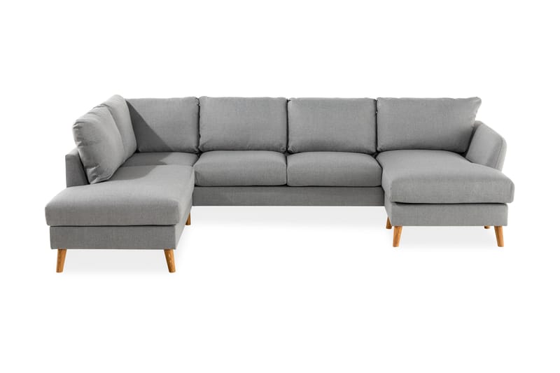 Trend U-sofa med Divan Høyre - Lysegrå - Møbler - Stoler & lenestoler - Lenestoler - Lenestol med fotskammel