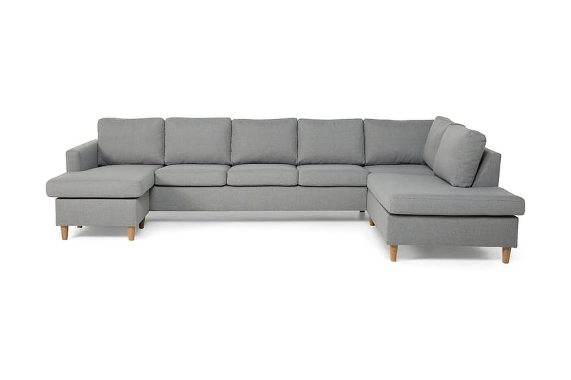 Zero U-sofa Large med Divan Venstre - Lysegrå - Møbler - Sofaer - Fløyel sofaer