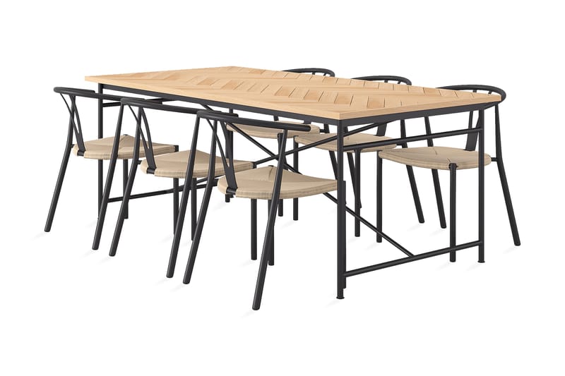 Antwerp Spisegruppe 200 cm med 6 Elysia Spisestol - Møbler - Bord - Spisebord & kjøkkenbord