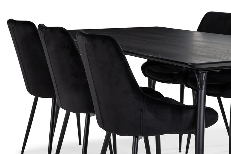 Lilo Spisebord 180 cm med 6 Alsarp KjøkkenStoler - Svart - Møbler - Spisegrupper - Rektangulær spisegruppe