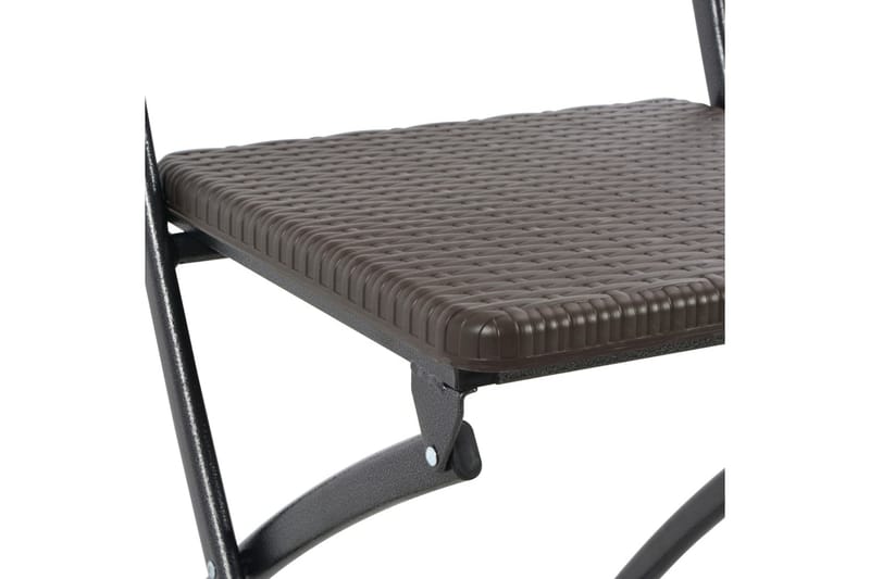 Sammenleggbare barstoler 2 stk HDPE og stål brun rottingstil - Brun - Møbler - Stoler - Barstoler