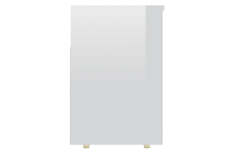 Skobenk høyglans hvit 105x30x45 cm sponplater - Hvit - Møbler - Stoler & lenestoler - Benk - Skohylle med benk