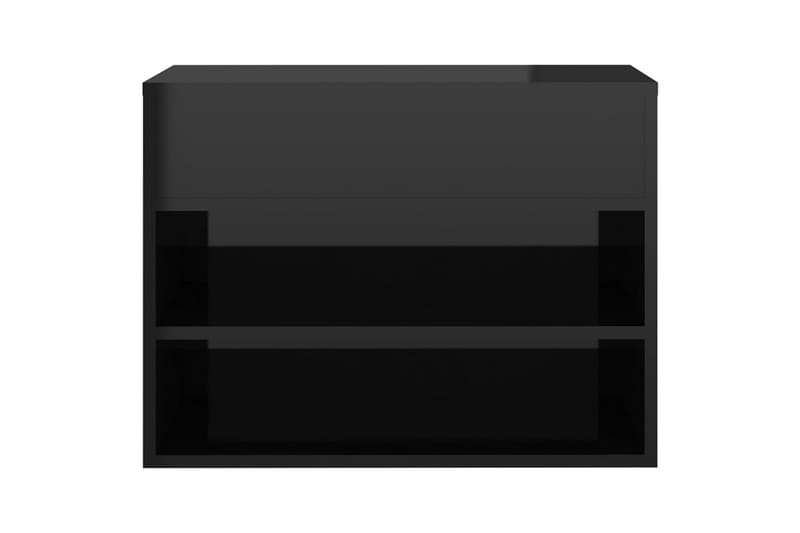 Skobenk høyglans svart 60x30x45 cm sponplater - Svart - Møbler - Stoler & lenestoler - Benk - Skohylle med benk