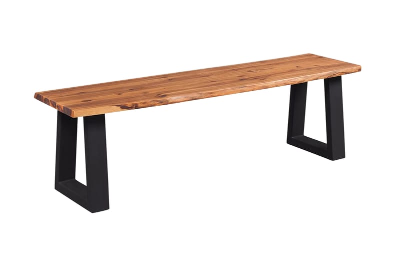 Benk heltre akasie 160 cm - Akasie/Svart - Møbler - Bord - Spisebord & kjøkkenbord