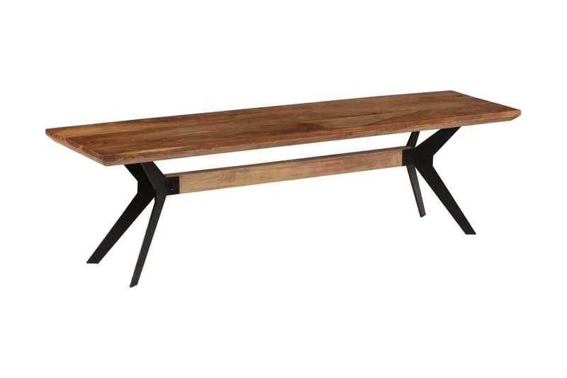 Spisebenk heltre akasie og stål 160x40x45 cm - Møbler - Bord - Spisebord & kjøkkenbord