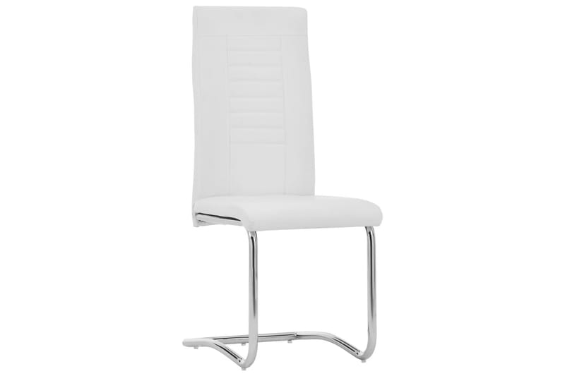 Frittbӕrende spisestoler 2 stk hvit kunstig skinn - Hvit - Møbler - Stoler & lenestoler - Spisestuestoler & kjøkkenstoler