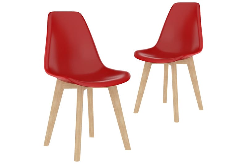 Spisestoler 2 stk rød plast - Rød - Møbler - Stoler & lenestoler - Karmstoler