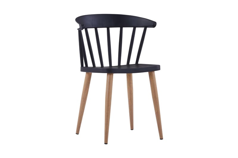 Spisestoler 6 stk svart plast stål - Møbler - Stoler & lenestoler - Karmstoler