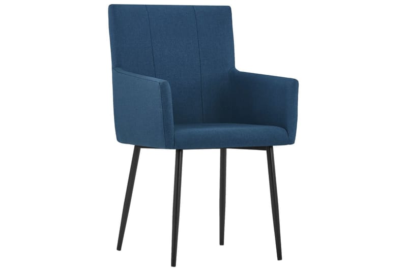 Spisestoler med armlener 2 stk blå stoff - Blå - Møbler - Stoler & lenestoler - Karmstoler