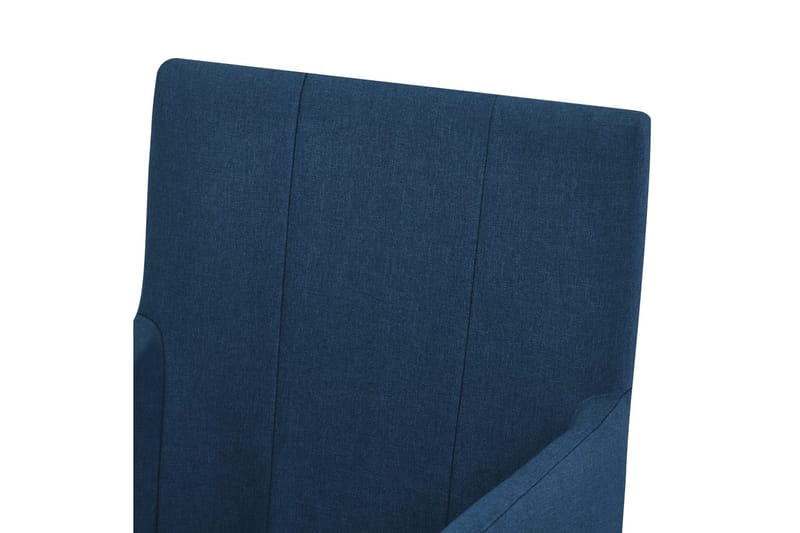 Spisestoler med armlener 2 stk blå stoff - Blå - Møbler - Stoler & lenestoler - Karmstoler
