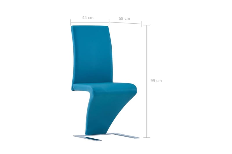 Spisestoler med sikksakkform 2 stk blått kunstig skinn - Møbler - Stoler & lenestoler - Karmstoler