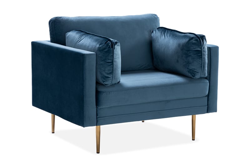 Bloom Fløyelslenestol - Blå - Møbler - Sofaer - 2 seter sofa