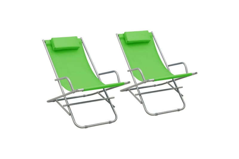 Solstoler 2 stk stål grønn - grønn - Møbler - Stoler & lenestoler - Snurrestoler & Gyngestoler