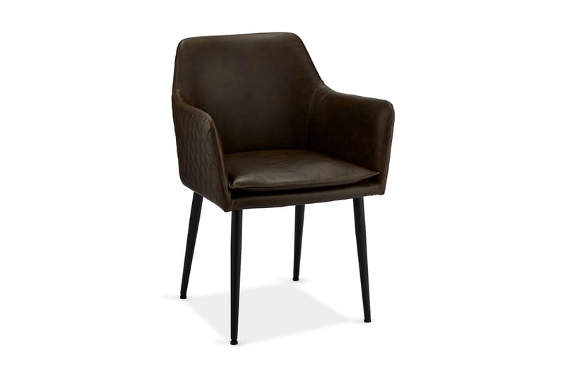 Shiva Kjøkkenstol Kunstlær - Mørkebrun - Møbler - Stoler & lenestoler - Karmstoler