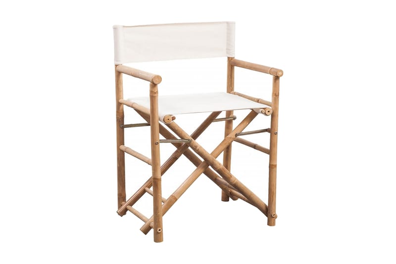 Regissørstol 2 stk bambus og lerret sammenleggbar - Møbler - Stoler & lenestoler