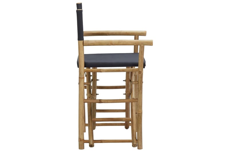 Sammenleggbare regissørstoler 2 stk bambus og stoff - Grå - Møbler - Stoler & lenestoler
