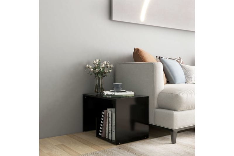 Sidebord svart 59x36x38 cm sponplate - Svart - Møbler - Bord - Konsollbord & avlastningsbord - Lampebord &