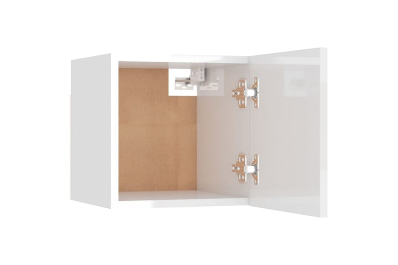 Nattbord höyglans hvit 30,5x30x30 cm sponplate - Hvit - Møbler - Bord - Sengebord & nattbord