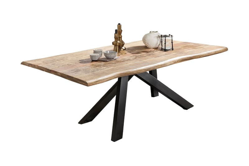 Laikera Spisebord 220 cm - Mango/Natur/Svart - Møbler - Bord - Spisebord & kjøkkenbord
