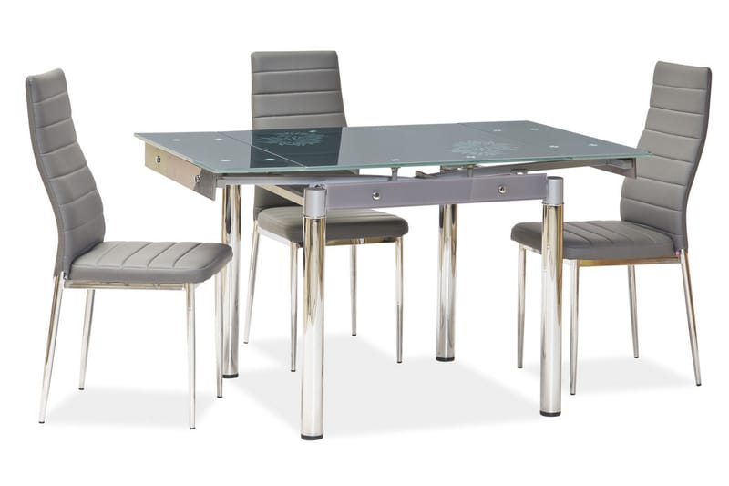 Lioma Forlengningsbart Spisebord 80 cm - Glass/Grå - Møbler - Bord - Spisebord & kjøkkenbord