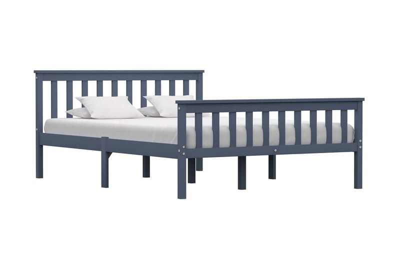 Sengeramme grå heltre furu 140x200 cm - Møbler - Senger - Sengeramme & sengestamme