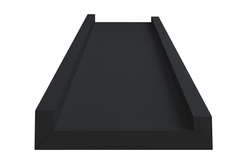Flytende vegghyller 2 stk svart 60x9x3 cm MDF - Oppbevaring - Hyller - Bokhylle - Boklist