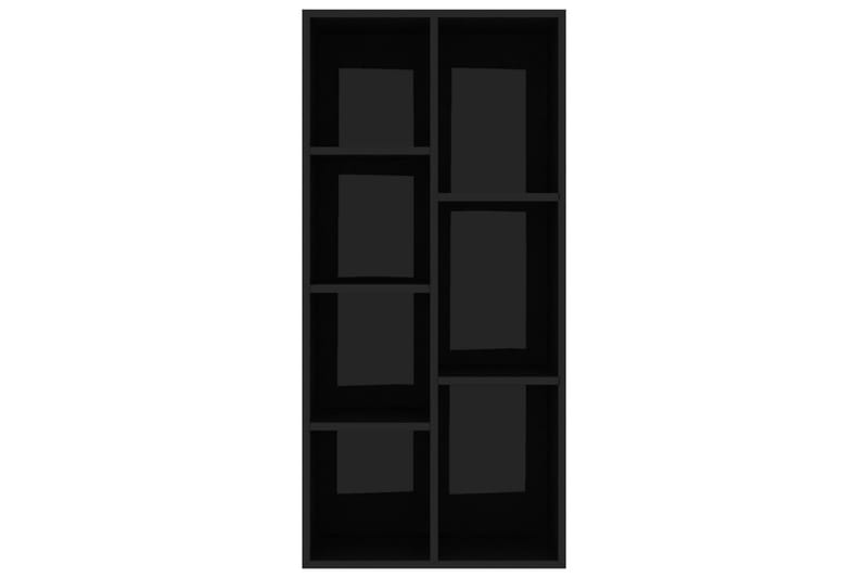 Bokhylle høyglans svart 50x25x106 cm sponplate - Svart - Oppbevaring - Hyller - Bokhylle