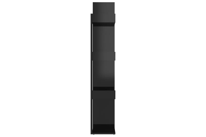 Bokhylle høyglans svart 86x25,5x140 cm sponplate - Svart - Oppbevaring - Hyller - Bokhylle