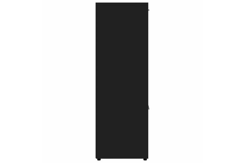 Bokhylle høyglans svart 90x30x90 cm sponplate - Oppbevaring - Hyller - Bokhylle